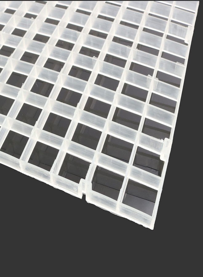 RLECS 2pcs 30cm x 15cm Plastic Grid Divider Tray Egg Crate Louvre Aquarium Fish Tank Bottom Isolation, White - Image 3